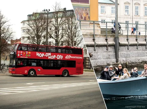 Köpenhamns buss och båttur med dubbeldäckare nära Tivoli